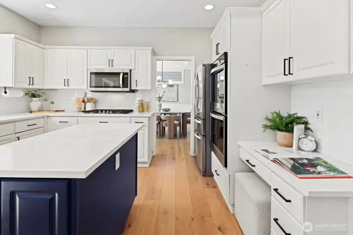 Updated kitchen with stainless steel appliances including gas range, shaker cabinets, walk-in pantry Updated kitchen with stainless steel appliances including gas range, shaker cabinets, walk-in pantry