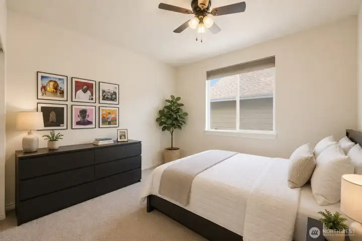 Bedroom #3 upstairs (digitially staged) Bedroom #3 upstairs (digitially staged)