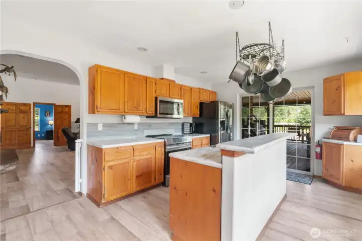 Kitchen off the great room/living area for easy access. Kitchen off the great room/living area for easy access.