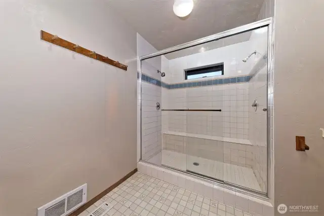 Primary bathroom shower.