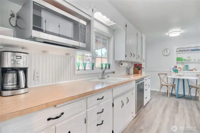 View of the kitchen.