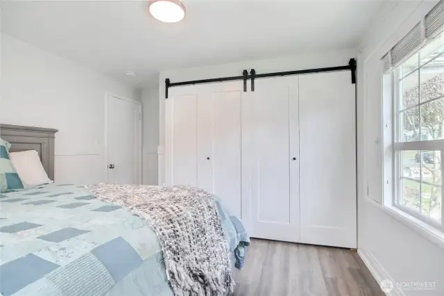 Bedroom 1 with Barndoors.