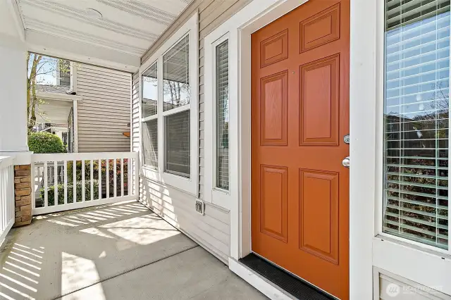 Covered front porch welcomes you.