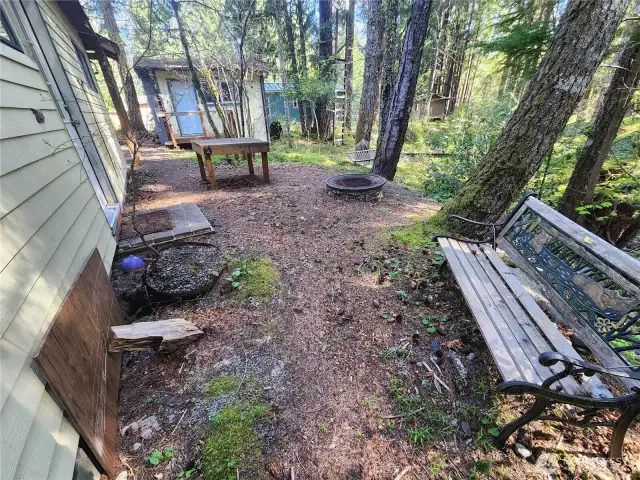 view of back yard from corner of house