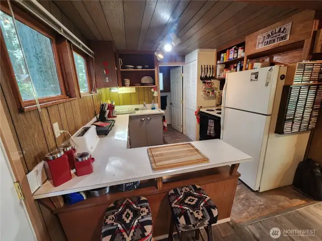 Looking into the kitchen