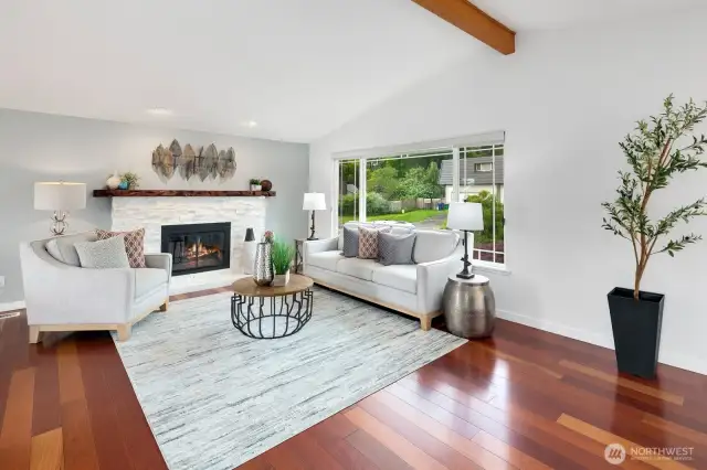 Light filled home with vaulted ceilings in the living room