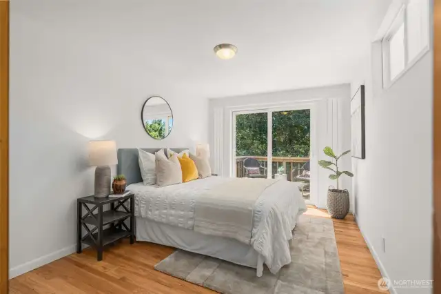 Main Bedroom upstairs has it's own deck