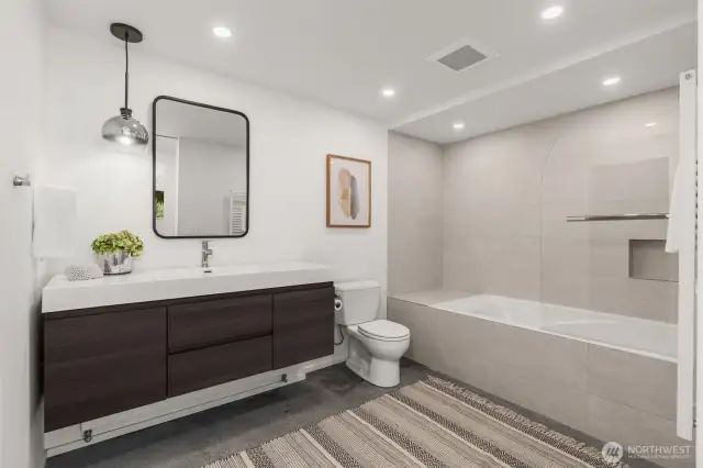 Full Bath on the Lower Level