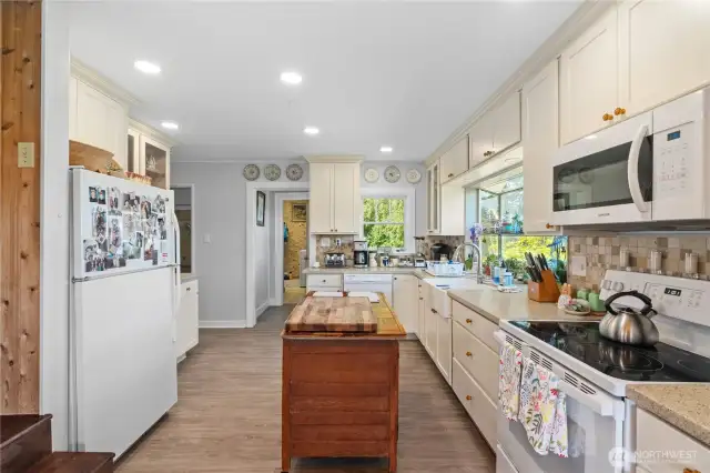 Renovated kitchen is light and airy