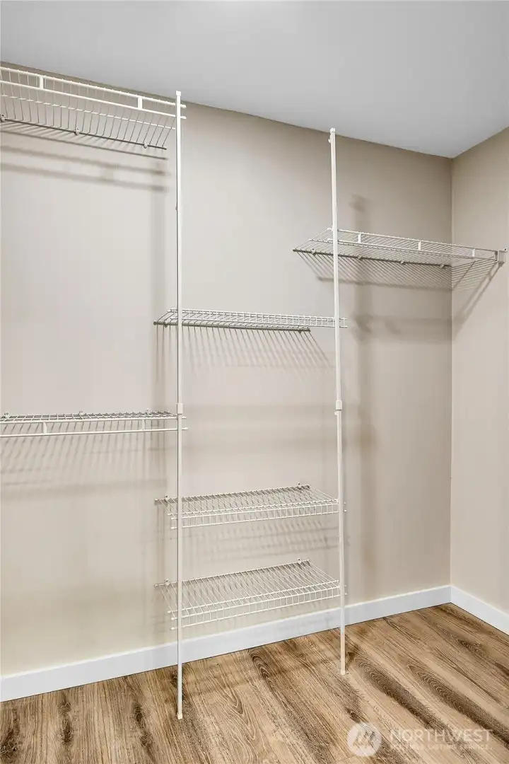 Primary walk in closet.