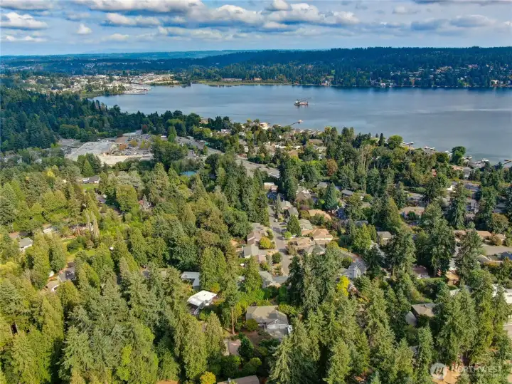 Lake Washington minutes away.