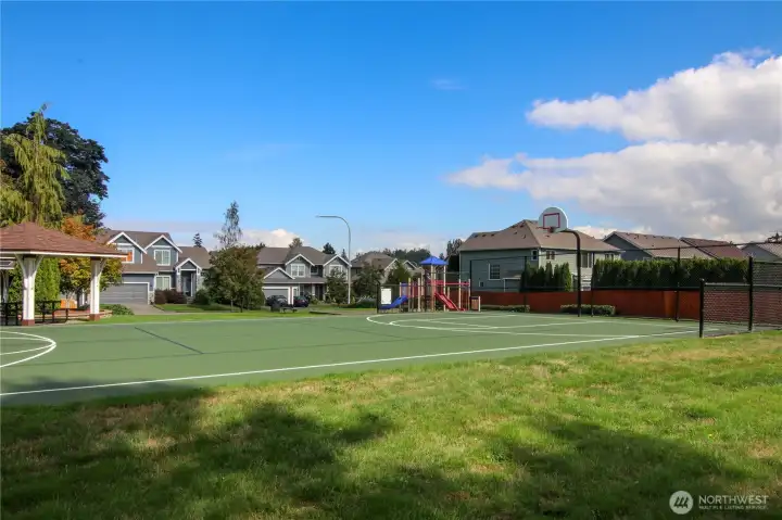 Shoot some hoops at the community sport court.