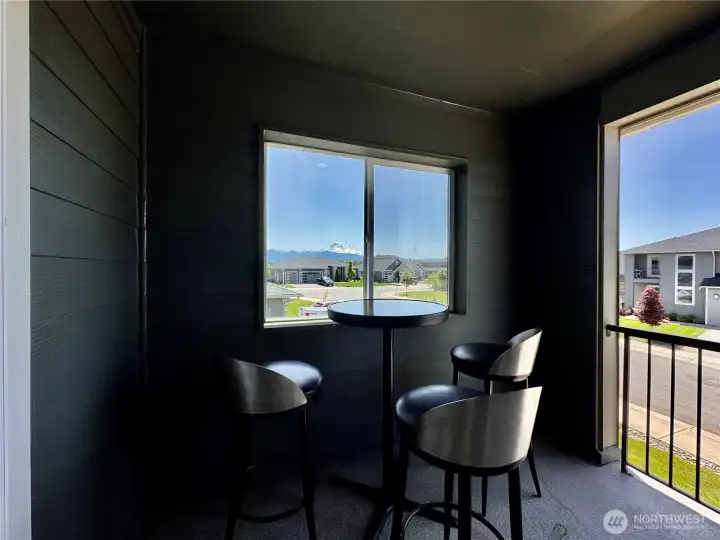 Balcony off the media room with amazing Mt. Rainier views.