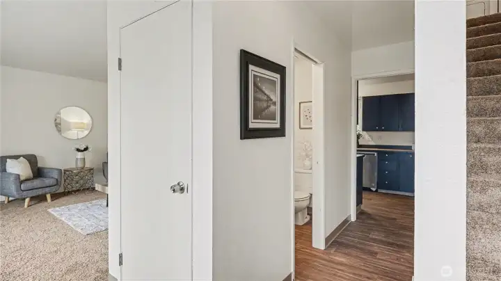 Home enters into the main living space.