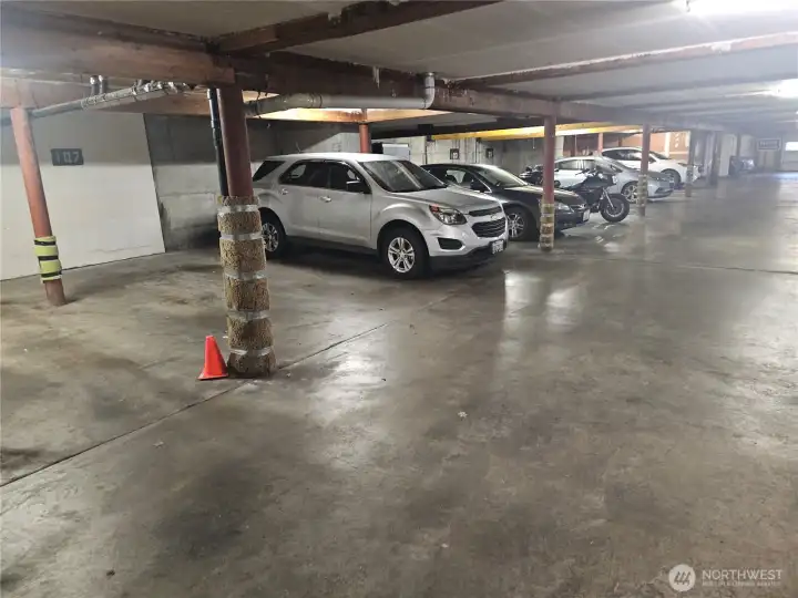 Includes common garage reserved private parking and storage.