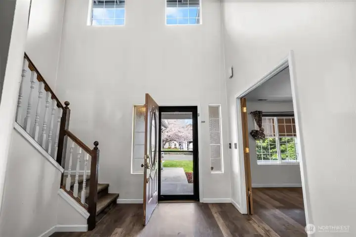 Step inside and you’re immediately welcomed by soaring ceilings and natural light