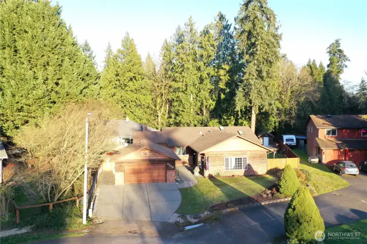 Located at the end of a dead end street w/in a cul-de-sac w/lots of privacy in the backyard.