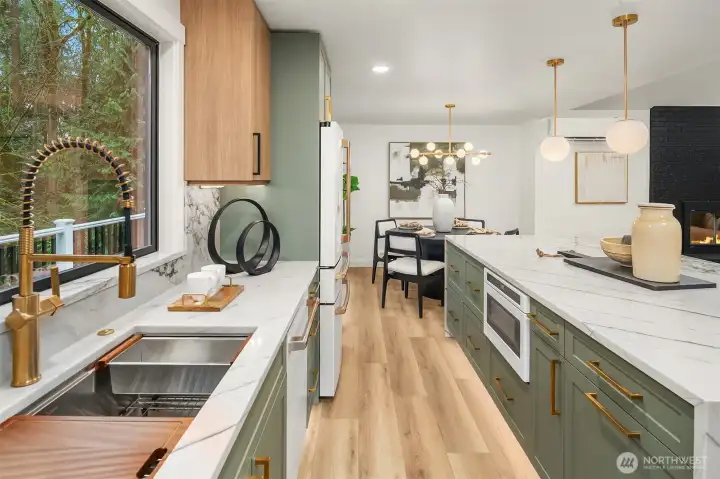 View into dining space