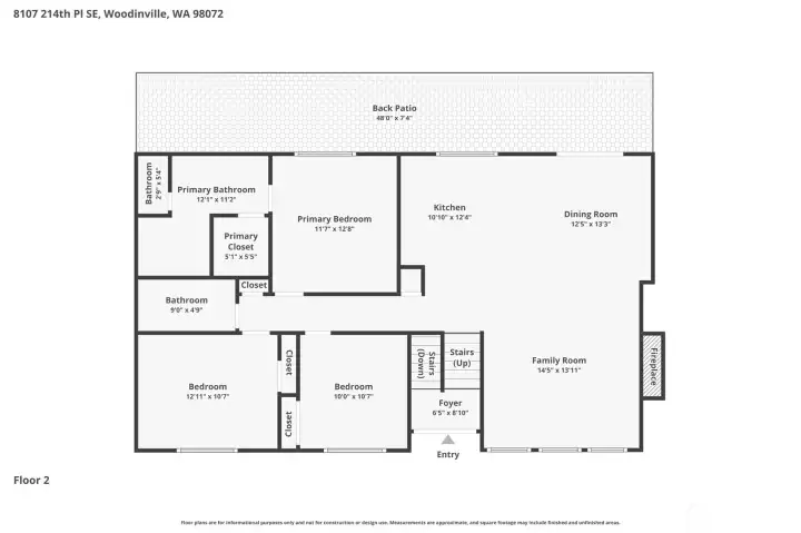 Upper level floor plan