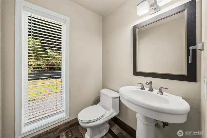 Updated main floor half bath.