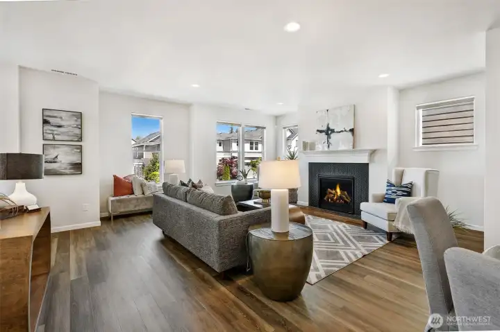 Cozy up by the fire place on a winter afternoon