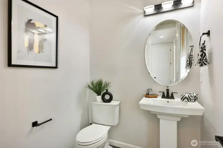 Powder room off the great room. Large closet not showing in photo