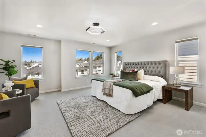 a very very large sized primary bedroom