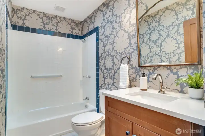 Every bathroom in this house has a personality. This one makes a statement.