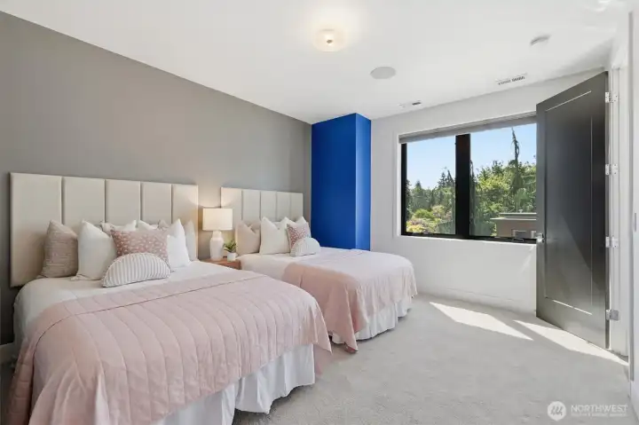 One of the upstairs bedrooms that has a private en-suite
