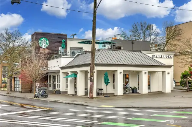 A short stroll to your local Starbucks, just one of a handful of local cafes