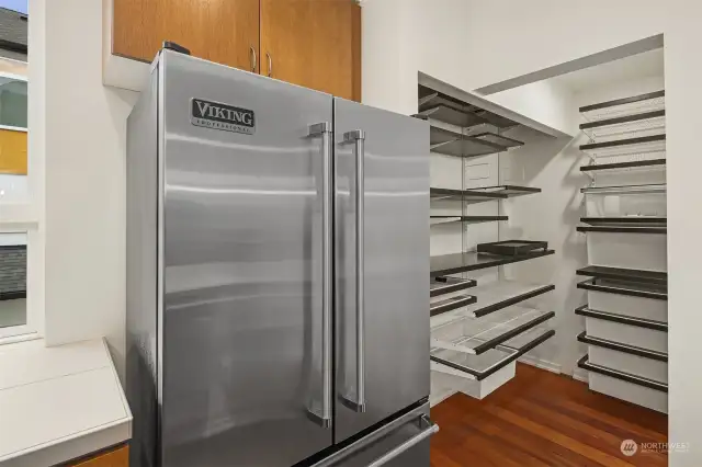 Closet has been converted to a custom pantry storage area but certainly could be converted back.