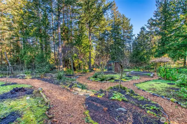 The garden has a zen feel while also providing you with fresh food