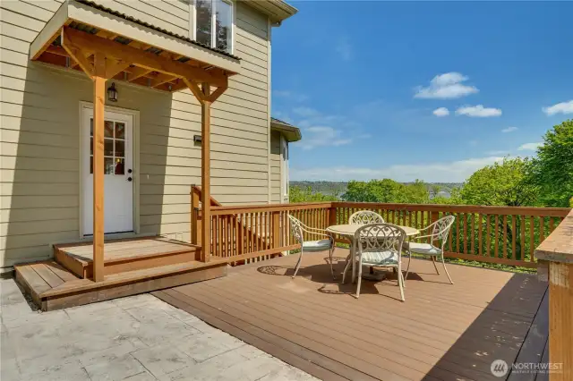 Just off of the kitchen, this large view deck provides a place to sit and relax on summer afternoons.