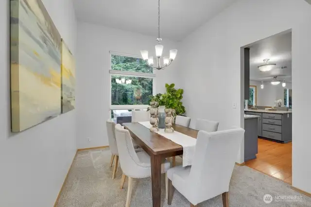 Formal dining room just off the kitchen.