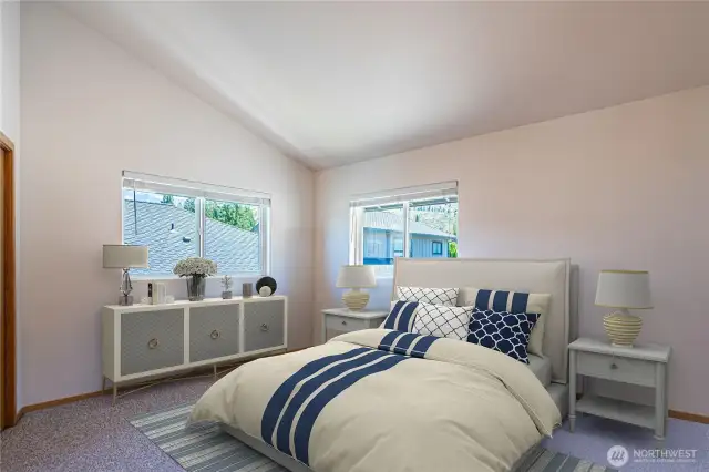 Spacious Upper level bedroom  Virtually staged