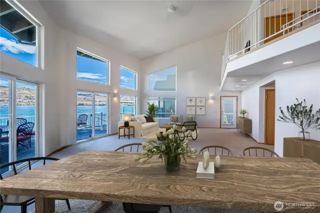 Large dining and living area opening to deck for all your entertaing