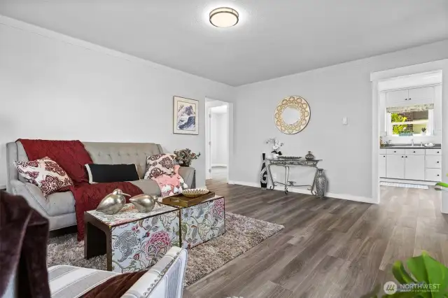 View of Living Room to kitchen~