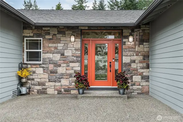 Beautiful stone entry. The sellers are the original owners of the property and taken meticulous care of it--it shows!