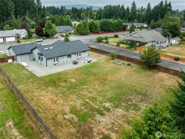Aerial of the back of the house looking NE.