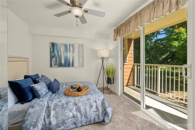 2nd Bedroom overlooking courtyard.