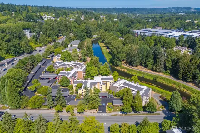 looking north at complex.