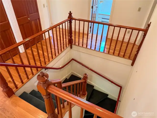Superb staircase between the main and second floors.