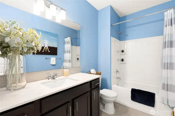 Full bathroom on lower level