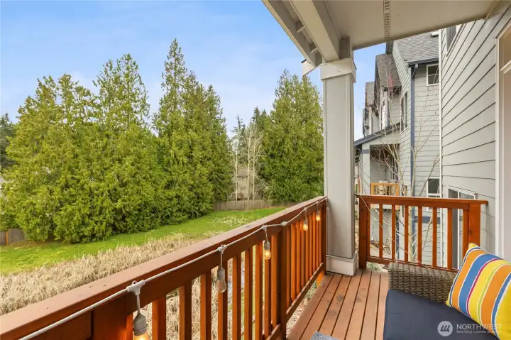 Deck overlooking ponds