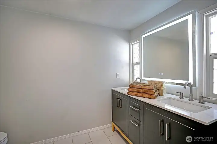 Master bath with double vanity