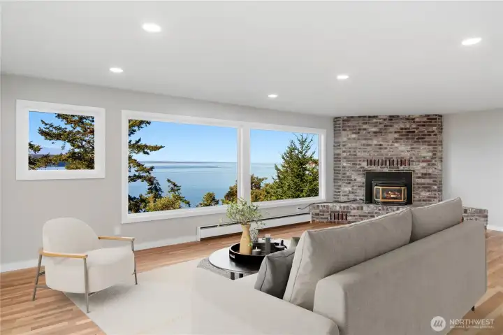 Hydronic baseboard heaters keep the room cozy without the registers getting hot.