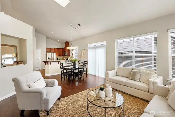 Slider off of the dining area leads to backyard.