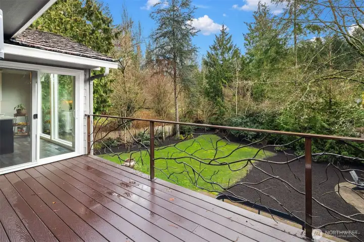 Deck opens off kitchen for outdoor dining