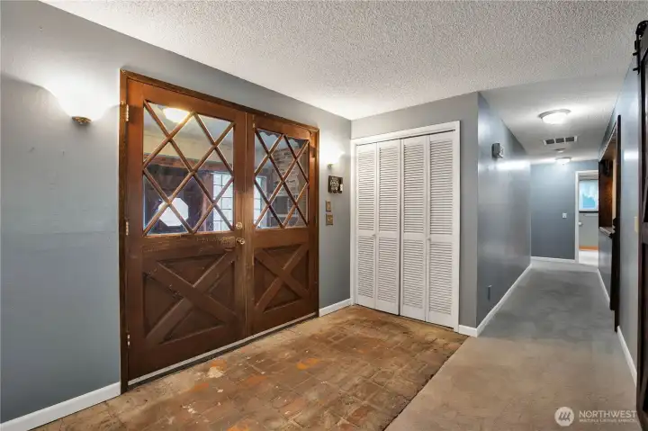 Front entry with brick flooring