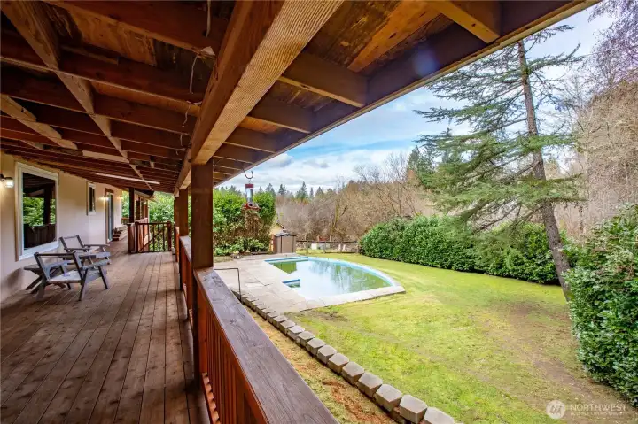 Backyard with Pool.  Imagine the fun in the sun!